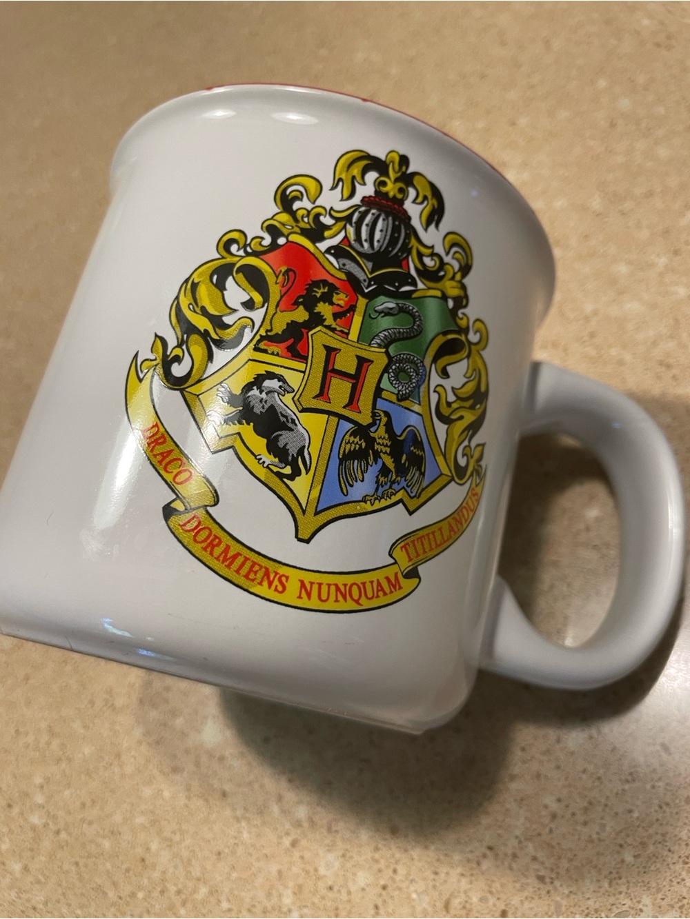Warner Bros. White Mug with Multicolor Hogwarts Crest